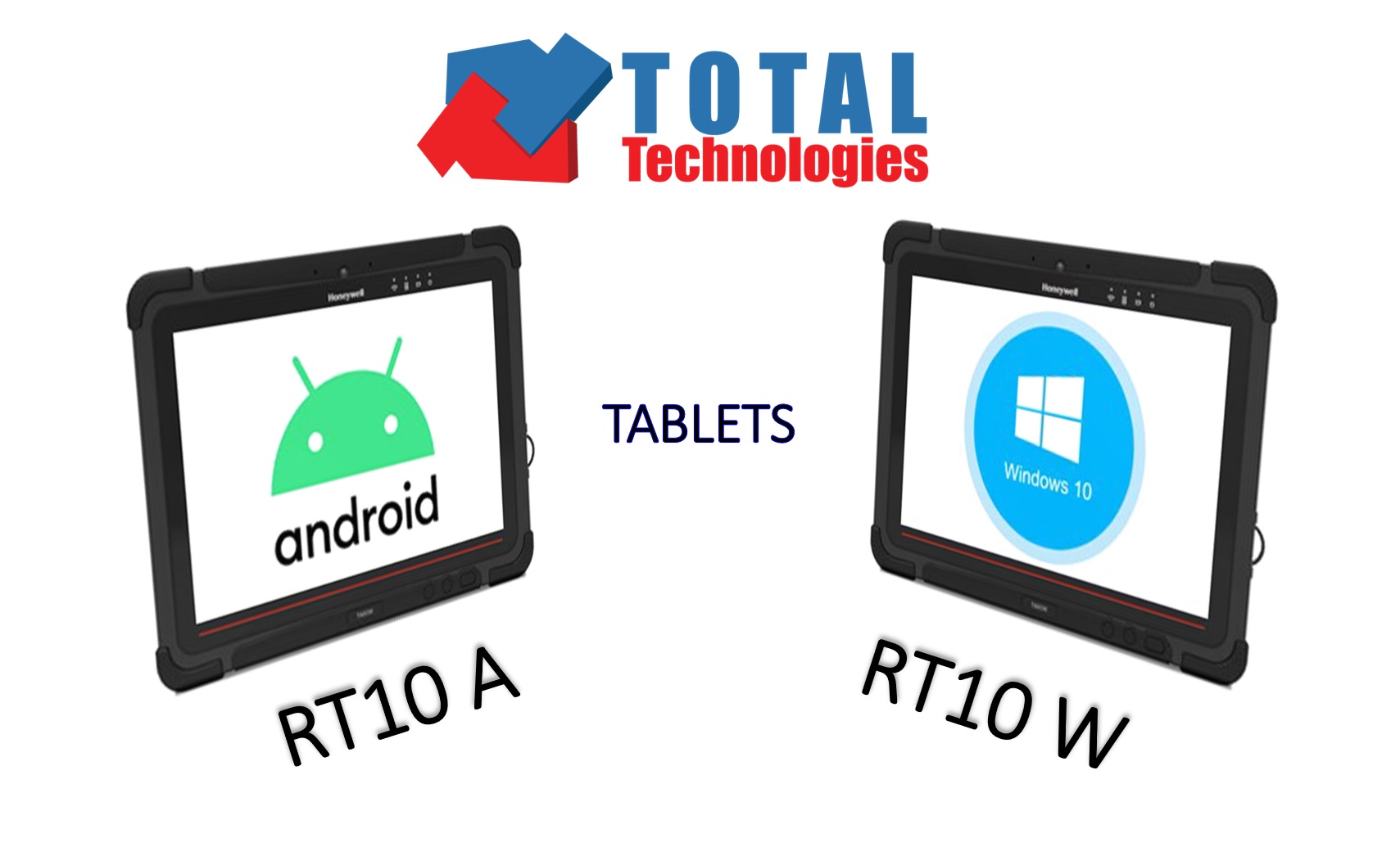 Total Technologies<sup>®</sup> offers you two versions of RT10 Tablets, Android and Windows